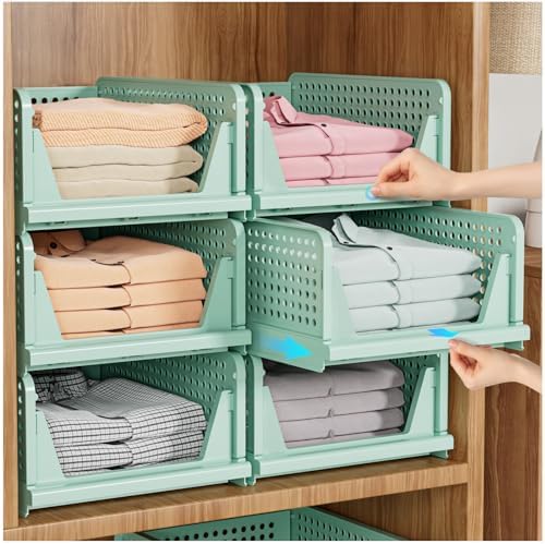 5 Pack Closet Organizer Basket, Closet Organizers and Storage, Green by SNSLXH