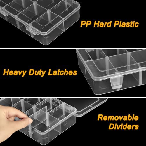 4 Pack 8 Grids Bead Organizer and Small Parts Storage Tackle Boxes - Image 3