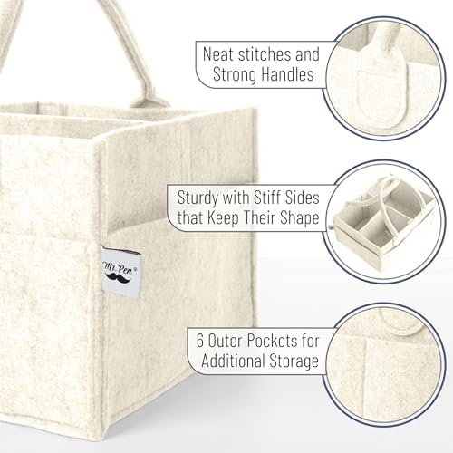 Mr. Pen- Baby Diaper Caddy Organizer, Beige, Medium - Image 3