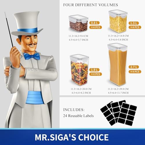MR.SIGA 16 Pack Airtight Food Storage Container Set for Pantry Organization - Image 2