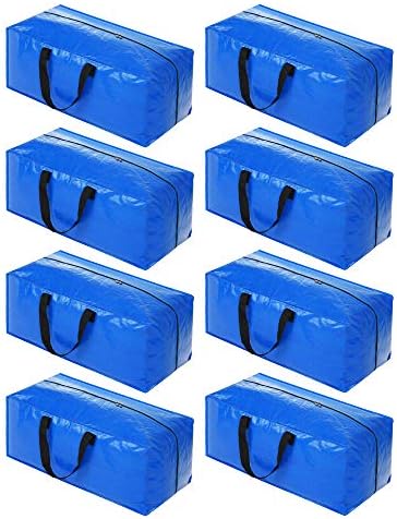 Heavy Duty Extra Large Blue Moving Bags with Strong Zipper Backpack Handles by ACNUSIK