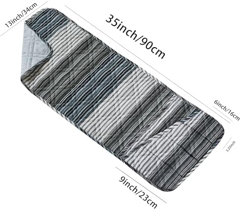 Brilliant Sunshine Multi Grey Stripes Couch Armrest Organizer, 35"×13" - Image 3
