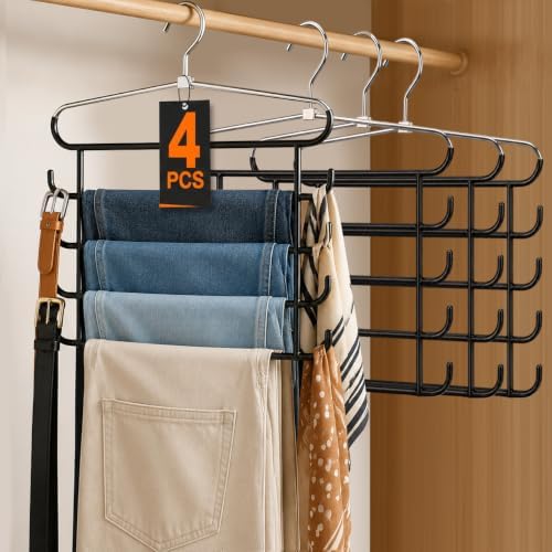 HEYHOUSE Heavy Duty 5-Tier Metal Pant Hangers Space Saving Closet Organizer by HEYHOUSE
