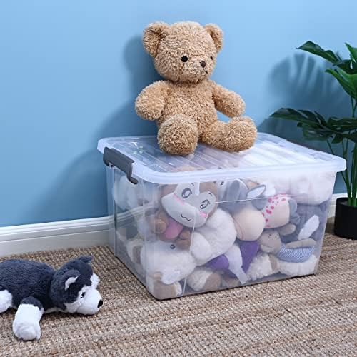 Citylife 4-Pack 44.4 QT Clear Plastic Storage Bins with Latching Lids - Image 5