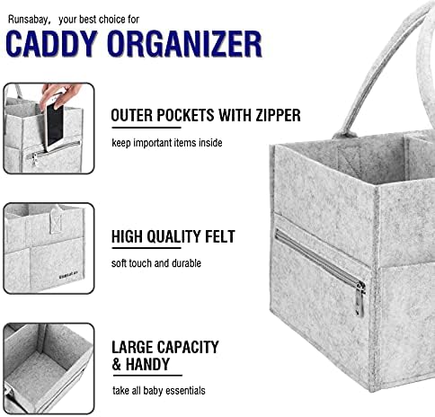 Baby Diaper Caddy Organizer, Portable Baby Essentials Storage Basket Bin for Changing Table,Car Shower Basket for Newborn Boy and Girl, Best Shower Gift for New Mom - Image 2