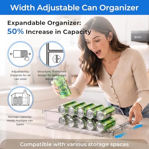 2 Packs Refrigerator Organizers and Storage Width Adjustable - Image 3