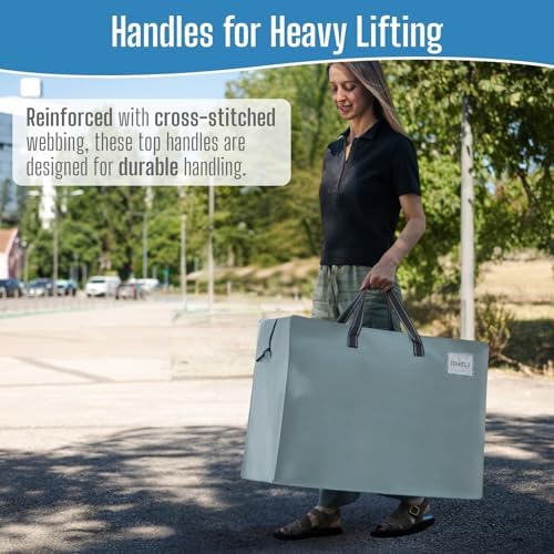 VENO Heavy Duty Moving Bags, Storage Bags, 27 Gallon, Light Blue, 4 Pack - Image 4