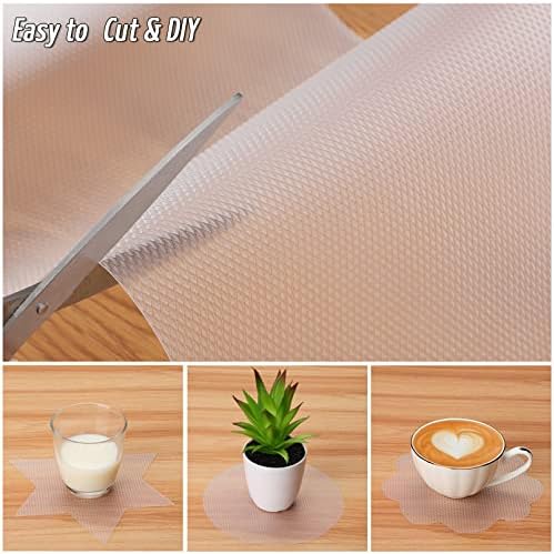 Anoak Shelf Liner, 12 Inches x 20(240.1 Inch) FT Non-Slip Cabinet Liner, Diamond Pattern Clear - Image 2