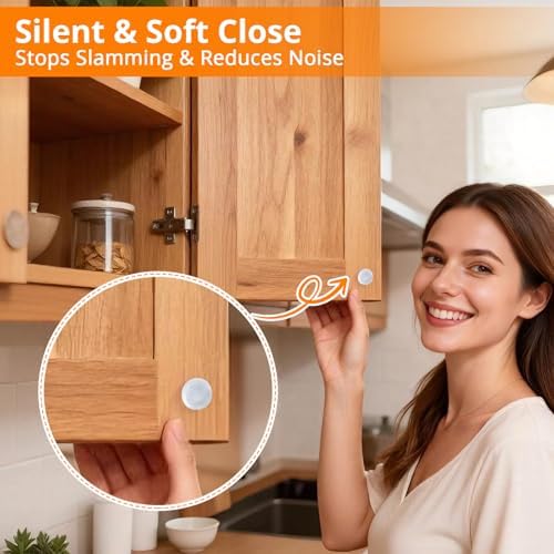 CHUNZEXI 128 PCS Clear Cabinet Door Bumpers, 1/2 Inch Round Rubber Pads - Image 3