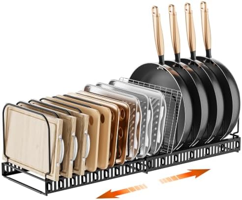 MUDEELA Expandable Cutting Board Organizer Pot Lids Rack 15 Dividers 1-Pack by MUDEELA