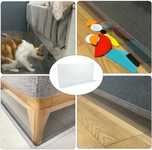 8 Pack Clear Toy Blockers for Furniture, 16" L x 7.5" H Under Bed Blocker for Pets, Adjustable Gap Bumper Under Couch Blocker, Stop Things from Going Under Couch Sofa Bed with Strong Adhesive - Image 5