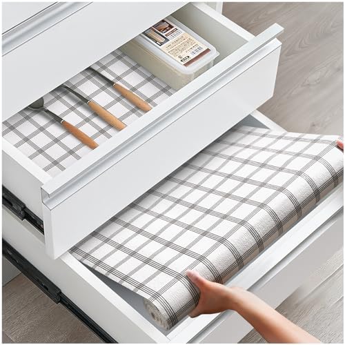 Drawer and Shelf Liner for Kitchen Cabinets, Stripes, 12IN X 20FT by ALIUNI