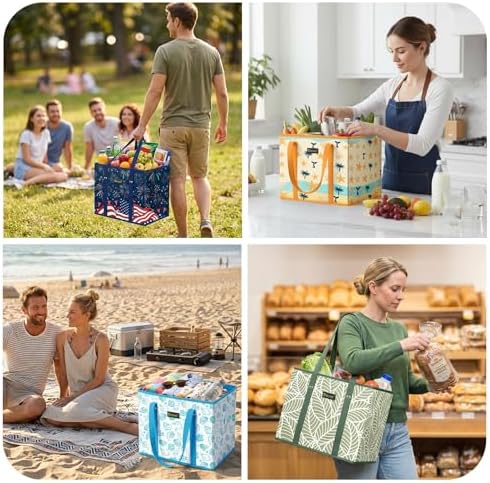 BALEINE 6PK Reusable Grocery Bags, Heavy Duty Shopping Tote Bag - Image 2