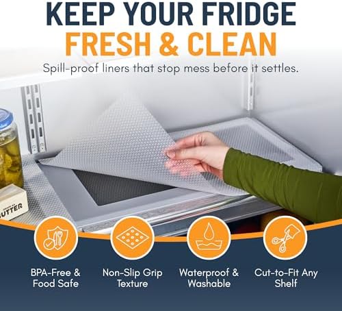 Refrigerator Liners for Shelves (8 Pack) by Linda’s Essentials - Non-Adhesive Drawer and Shelf Liner, BPA-Free Fridge Mats for Kitchen & Cabinets, Easy to Clean, Ideal Household Essentials (Clear) - Image 3