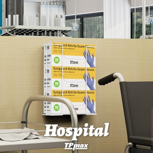 TPmax L Size Gloves Box Holder Glovesbox Wire Rack Dispenser for Gloves,Tissues Paper Towels Organizer - Mounting Accessories Included - Holds 3 boxes - Perfect for Lab, Food Service and Home - Image 4