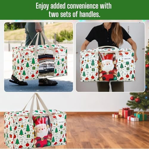 VENO Moving Bags, Christmas Storage Bags, Wide Open Top, Jingle Mix, 2 Pack - Image 5