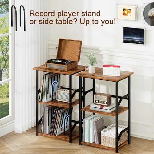 LOAKEKEL Record Player Stand, Large Vinyl Record Storage Up to 200 Albums - Image 5