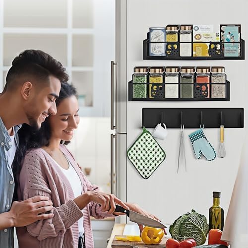 Magnetic Spice Rack for Refrigerator,Space Saving Kitchen Organizer Shelf - Image 2