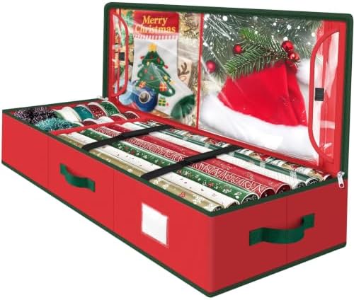 Wrapping Paper Organizer Storage, Christmas Wrapping Paper Storage, Red by Unknown