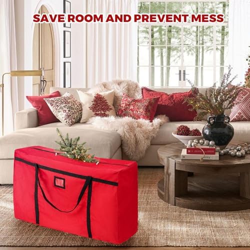 Christmas Tree Storage Bag, Fits 4-5 Ft Artificial Trees, Red - Image 4