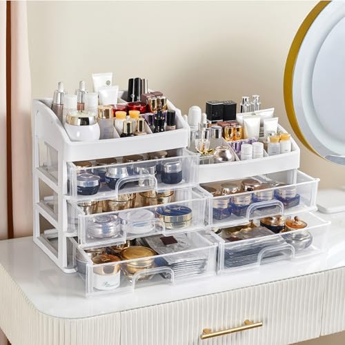 Desk Organizer with Drawers, 5 Drawers Storage Organizer, Desktop Storage Drawers for Office Supplies, Plastic Stationary Organizer, Makeup Organizer, Desk Storage Box for Office, School, Home - Image 6