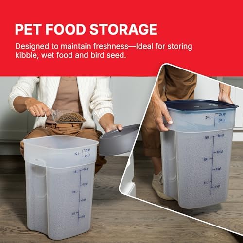 Cambro FreshPro 22 Quart (QT) Food Storage Container with Lid (Restaurant Grade) - for Food Prep, Commercial Kitchen, Pet and Dog Food Container (Translucent) - Image 6