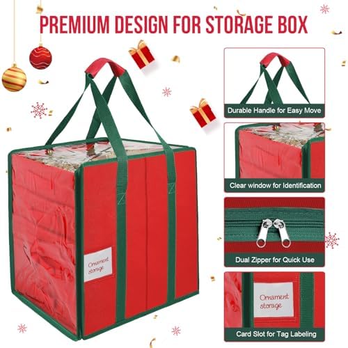 Christmas Ornament Storage Box,5 Tier Holds Up to 100-3” Holiday Décor - Image 4