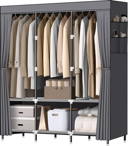 LOKEME Wardrobe Closet,Steel Pipe Diameter 19mm,Portable Closet for Bedroom by LOKEME-USDirect