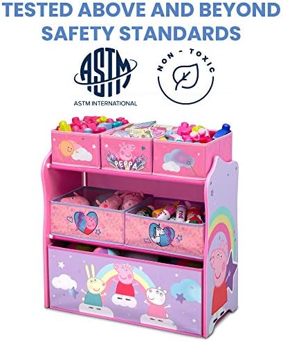 Delta Children Design & Store 6 Bin Toy Storage Organizer, Peppa Pig - Image 4