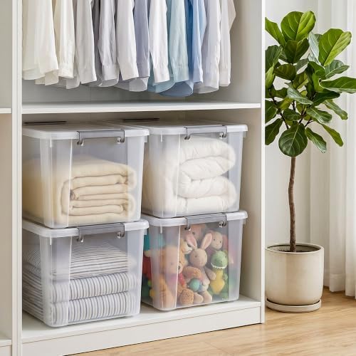 Citylife 2-Pack 69 QT Clear Plastic Storage Bins with Latching Lids - Image 4