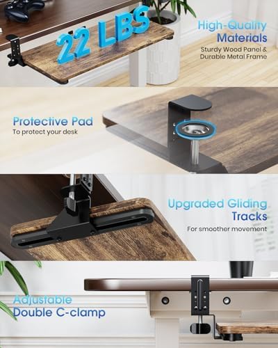Small Keyboard Tray Under Desk, Pull Out Keyboard & Mouse Tray for Typing - Image 2