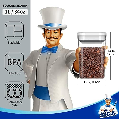 MR.SIGA 8 Pack Airtight Food Storage Container Set for Pantry Organization - Image 2