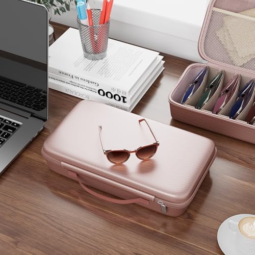 Travel Sunglasses Organizer​,​ Hard Shell​ Sunglass Case Adjustable Slots for Multiple ​Sunglass Eyeglass Case - Image 4