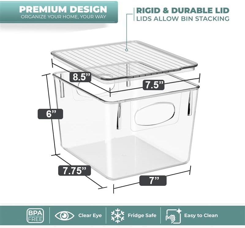 Sorbus Clear Toy Storage Bins with Lids, Stackable (Small/Medium, 2 Pack) - Image 2
