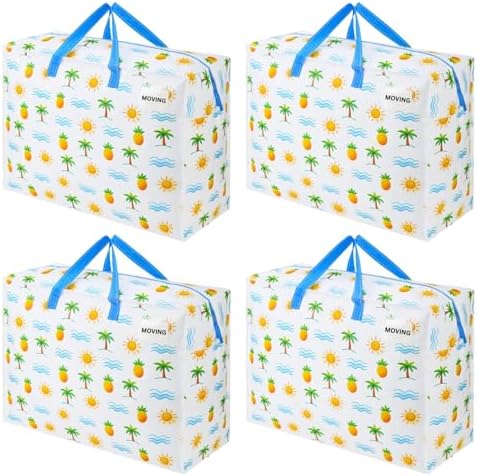 VENO Heavy Duty Moving Bags, 27 Gallon, Tropical Island, 4 Pack by Veno