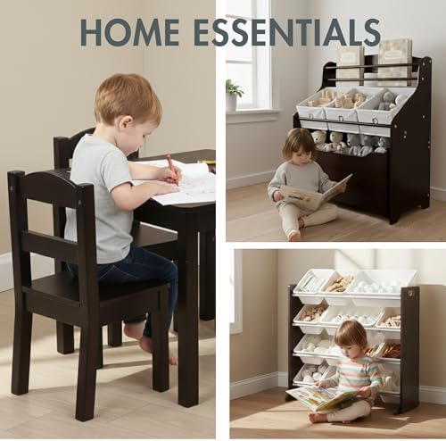 Humble Crew 3 in 1 Kids Bookshelf, Toy Organizer and Rolling Toy Box, Wood - Image 6