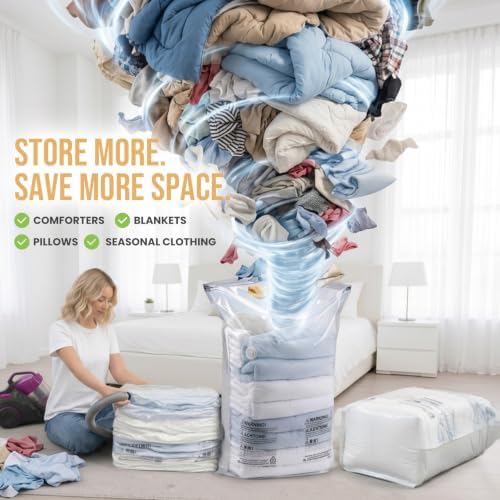 TAILI 6 Pack Vacuum Storage Bags, Jumbo Cube (31x40x15 Inch), Cream - Image 5