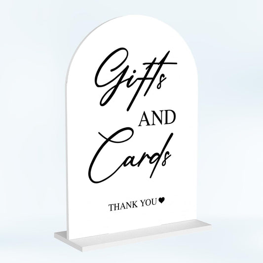 Cards and Gifts Sign for Wedding Acrylic Arch Wedding Bridal Shower Baby Shower Welcome Table Signs for Ceremony and Reception Decor 7 x 5 Inches