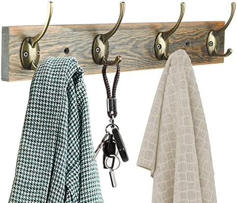IBosins 32 Pack Antique Brass Double Coat Hooks Wall Mounted with 64 Screws - Image 4