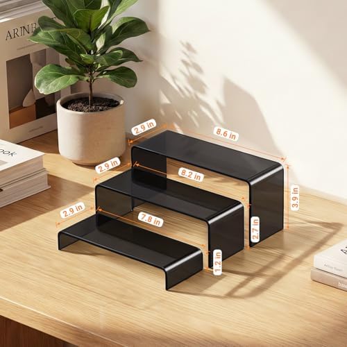 FUNFERY Acrylic Display Risers, 2 Set(7.8" L~8.2" L~8.6" L) Display Shelf - Image 5