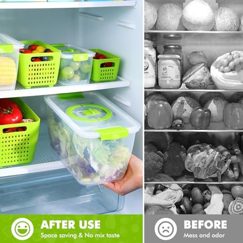 LUXEAR Produce containers for fridge,3 Set Fruit Containers with Removable Colander, BPA-Free Produce Saver Containers with Lids Dishwasher&Microwave Safe Keep Fruits, Vegetables, Berry, Fresh Longer - Image 5