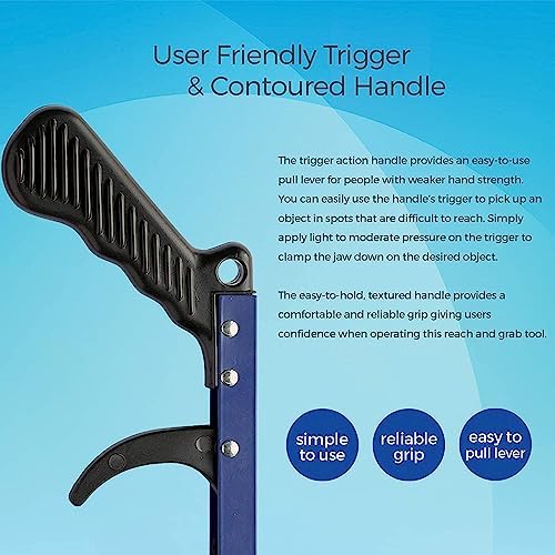 Sammons Preston Reacher, Standard, 26", Grabber Reacher Tool, Lightweight Trash Picker Grabber & Garden Nabber, Aluminum Pick Up Tool & Reaching Claw, Portable Reaching Assist & Dressing Tool, 3 Pack - Image 2
