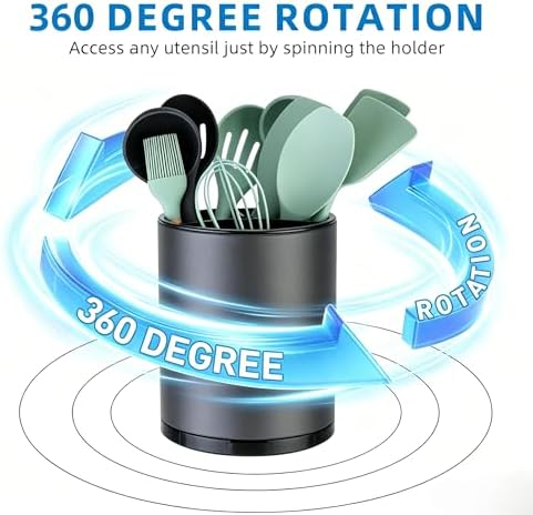 LIBODOUR Kitchen Utensil Holder,Extra Large 360°Rotating For Countertop - Image 5