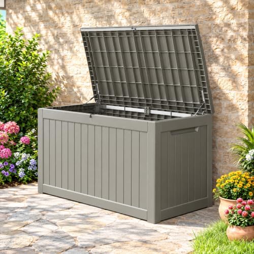 Outdoor Storage Box Waterproof, 300 Gallon Deck Box for Patio Storage by WTFGO