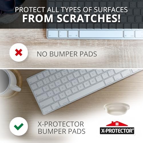 X-Protector Cabinet Door Bumpers 200 PCS – 1/2" Silicone Clear Bumpers – Ideal Cabinet Bumpers – Self-Adhesive Thick Door Silencer – Bumper Pads to Protect Glass & Other Surfaces! - Image 3