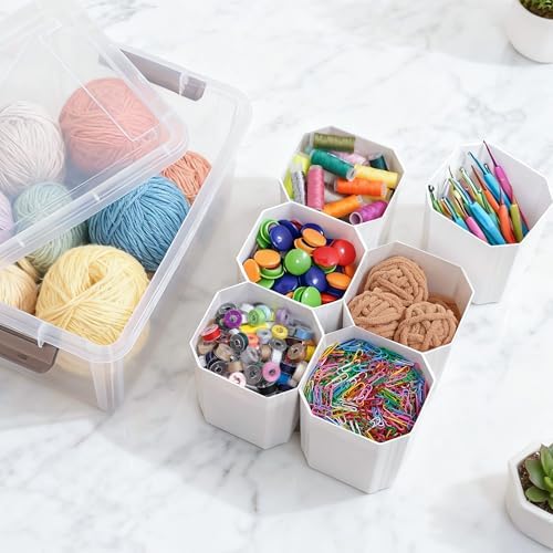 Citylife 17QT 4-Pack Clear Storage Bins with Lid 6 inserts Stackable - Image 5