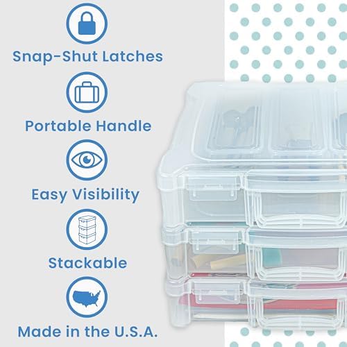 ArtBin 12 x 12 Craft Organizer with Handle, 3 Pack, Clear - Image 4