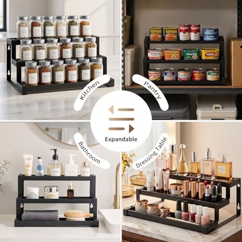 Expandable Spice Rack Organizer for Cabinet, Supports 17.6 lbs Per Tier - Image 6