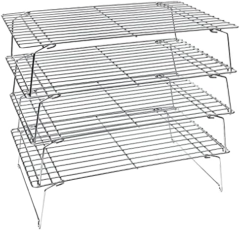 Kitchenatics 4-Tier Stackable Cooling Rack Space Saving Baking Set, 15x10" by KITCHENATICS