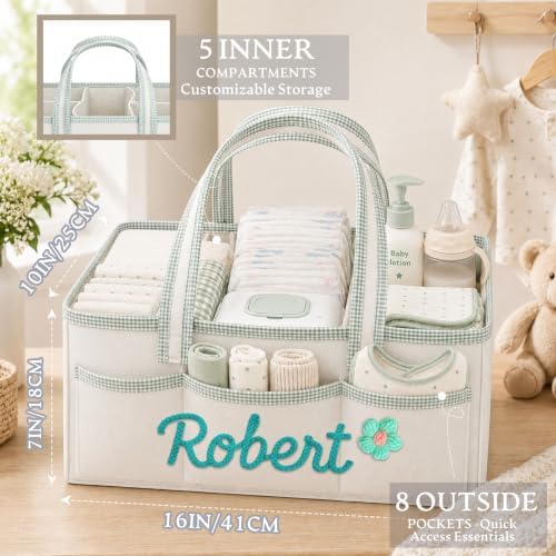 Personalized Diaper Caddy Organizer Custom Baby Storage Basket - Image 6
